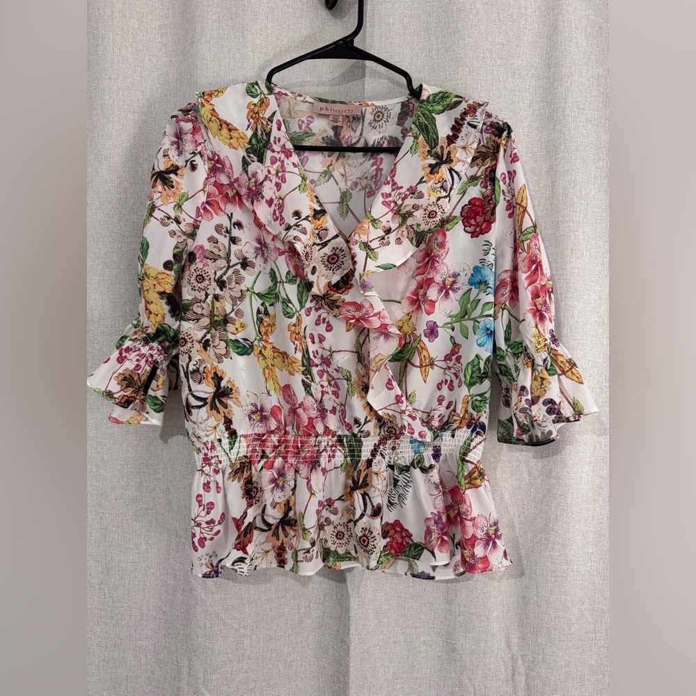 Philosophy Multicolor Floral Blouse Cottagecore Boho Spring and Summer